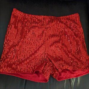 Red, Sparkly Festival/Concert Shorts
